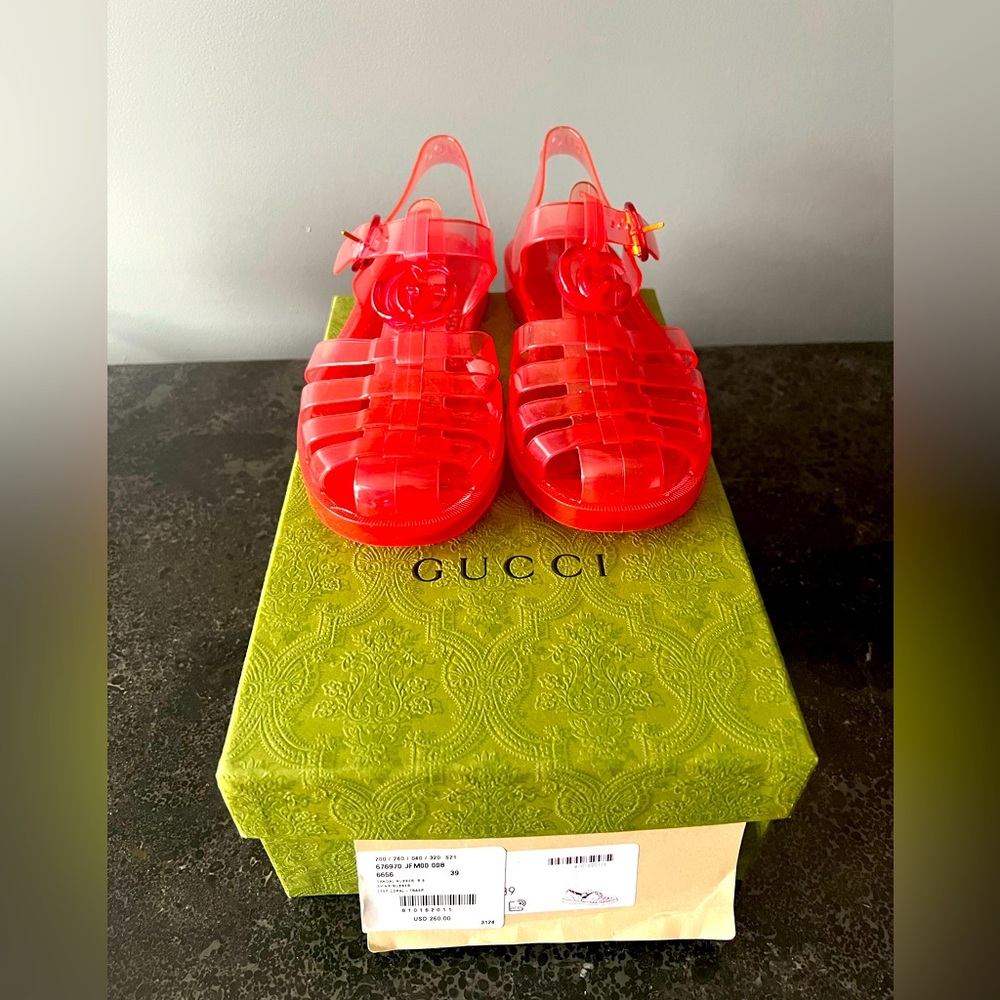 Gucci GG Jelly Pink Sandals